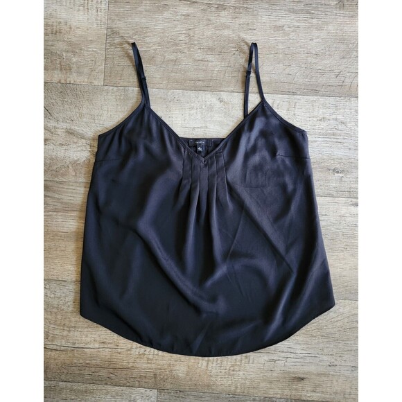 TALULA Spaghetti Strap Tank Top V-Neck Pleated Cami Blouse Lightweight Size M - Picture 1 of 6